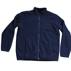 32 Heat Mens Warm Fleece Pullover Navy Blue Size XL Mockneck Cozy Fuzzy